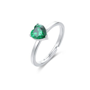 Anello cuore verde