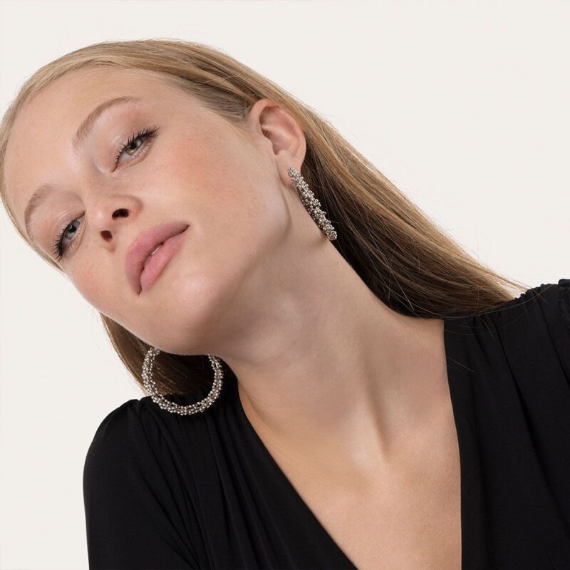 Orecchini Cerchio Fiori - immagine 2