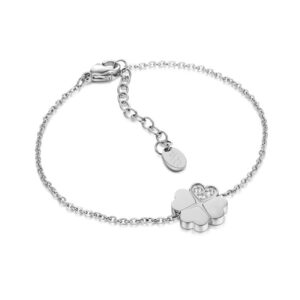 Bracciale Quadrifoglio con Cristalli Bianchi