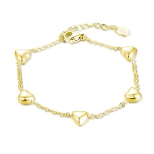 Bracciale 5 Cuori Grandi pvd Oro
