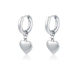 Orecchini Cerchio con Cuore Pendente