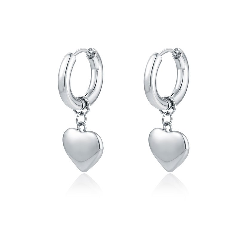 Orecchini Cerchio con Cuore Pendente