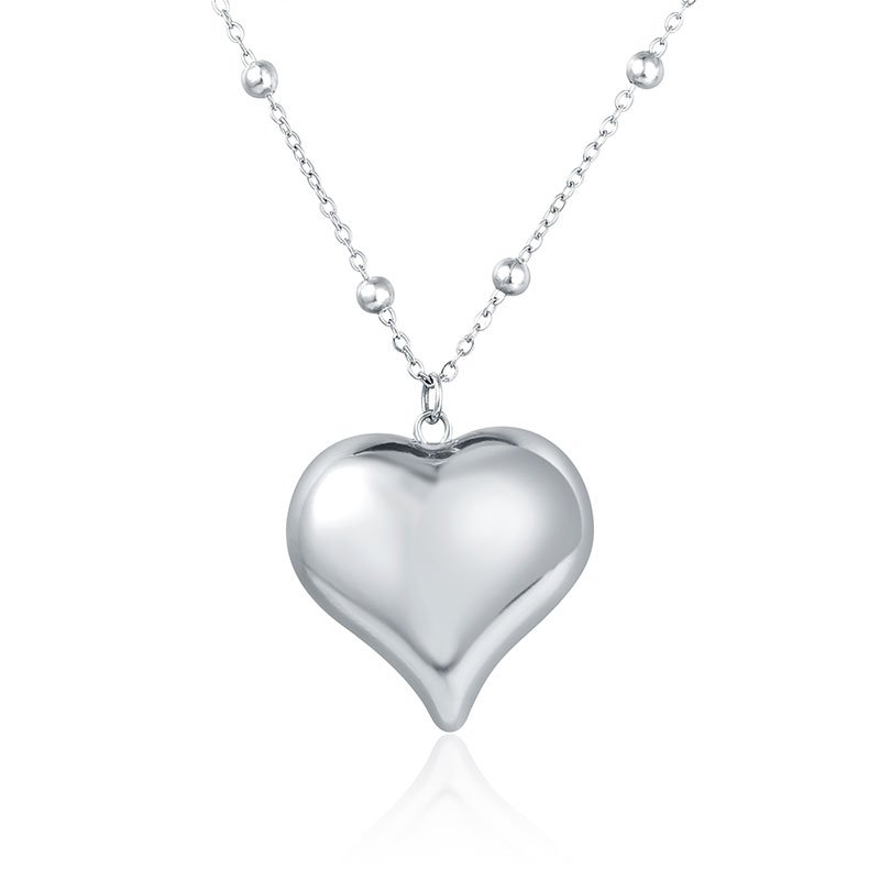 Collana Catena Pallini e Cuore Pendente