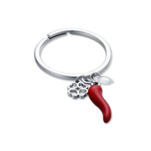 Anello con Cornetto e Quadrifoglio Pendenti