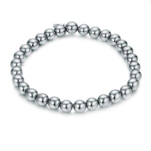 Bracciale Piccole Sfere Ematite Rodiata