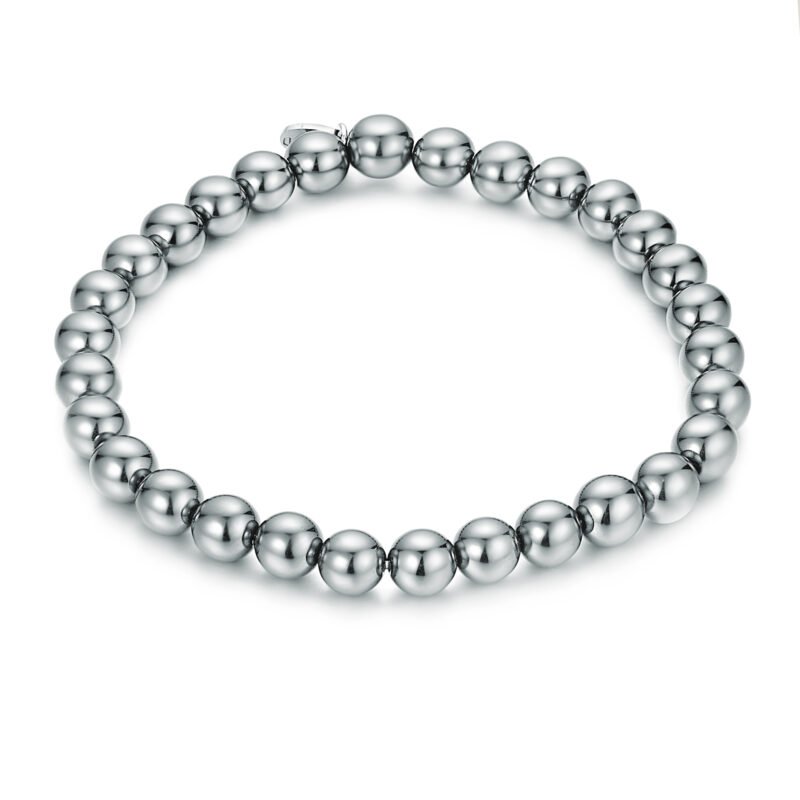 Bracciale Piccole Sfere Ematite Rodiata