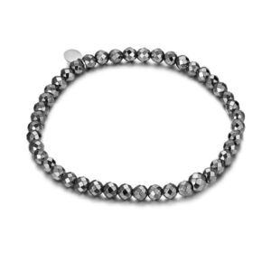 Bracciale Piccole Sfere Sfaccettate Ematite