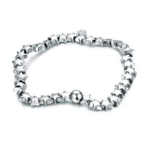 Bracciale Stelle Ematite Rodiata