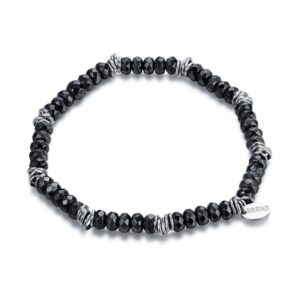 Bracciale Elasticizzato con Ematite Sfaccettata 4mm Con Anellini