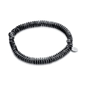 Bracciale Ematite Elasticizzato Con Quadrati