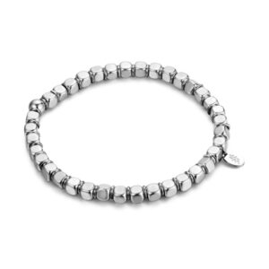 Bracciale Ematite Elasticizzato Con Cubi Rodiati