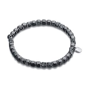 Bracciale Ematite Elasticizzato Con Cubi
