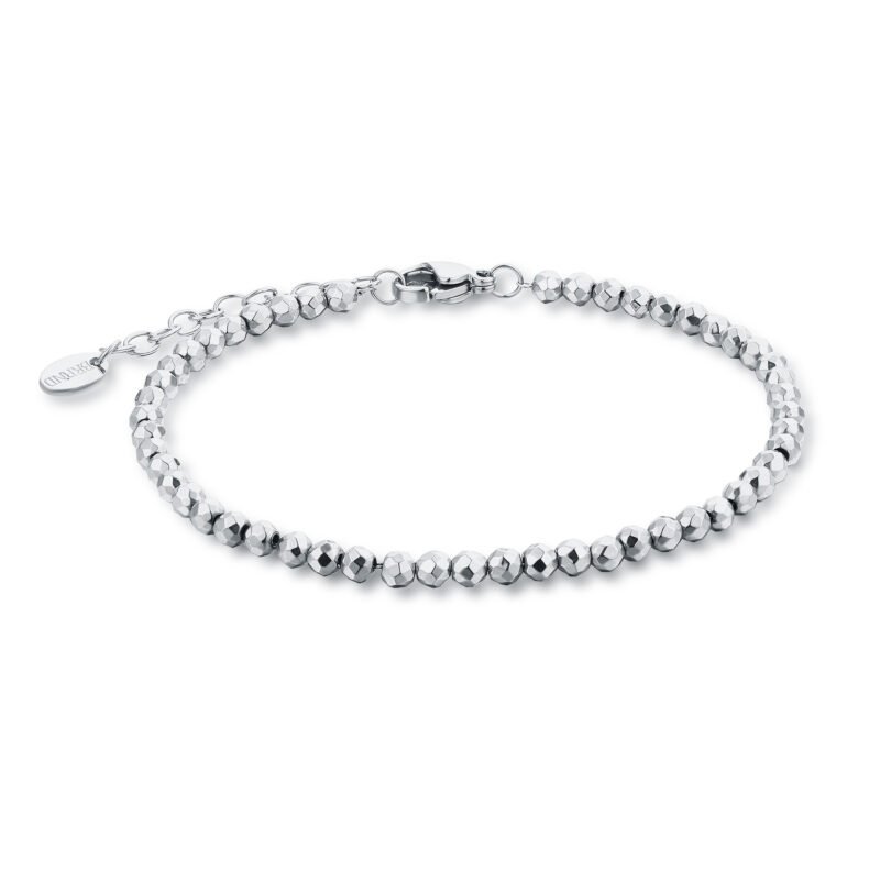 Bracciale Ematite Rodiata Sfaccettata