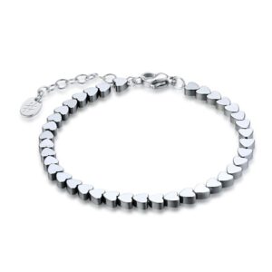 Bracciale Cuori in Ematite Scura