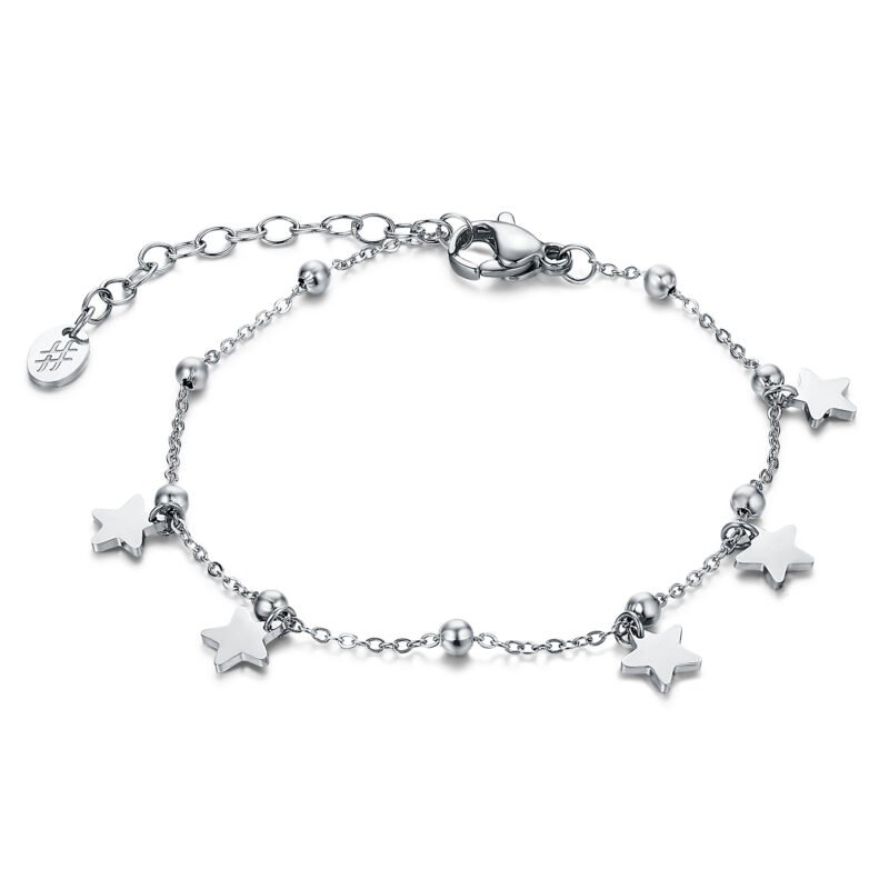 Bracciale con Stelline Pendenti Acciaio