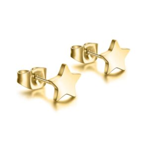 Orecchini Stella Acciaio Gold