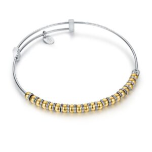 Bracciale Molla con Sfere dorate ed Anellini