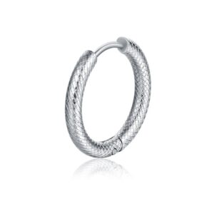 Orecchino Singolo Scattino Zigrinato Acciaio