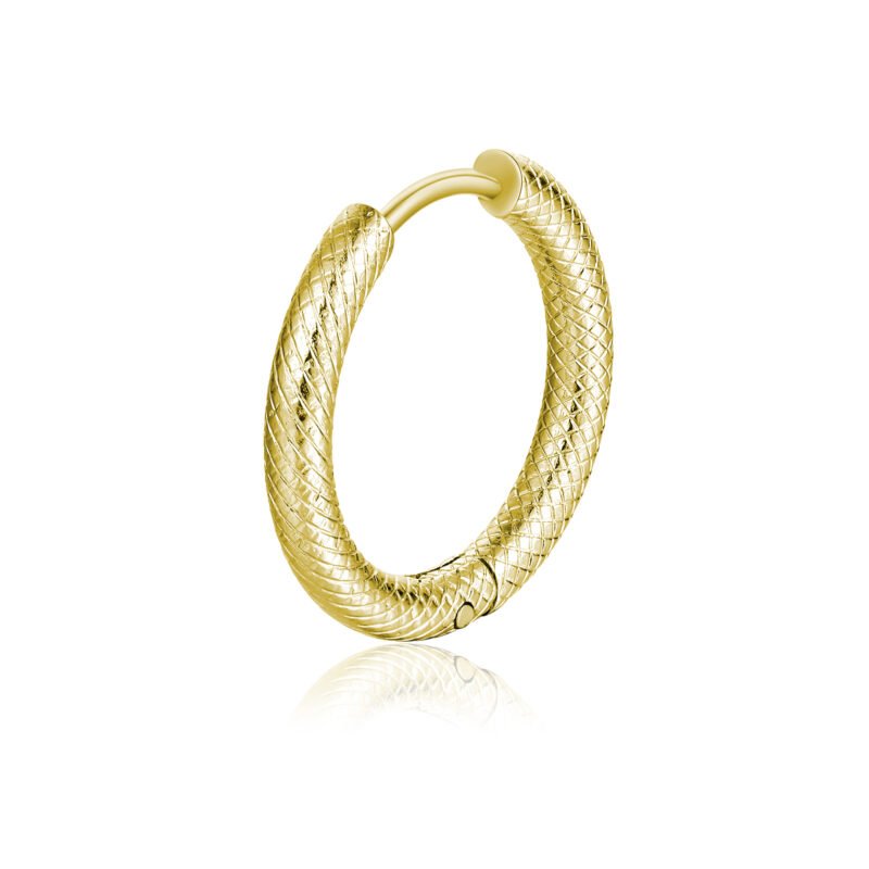 Orecchino Singolo Scattino Zigrinato Oro