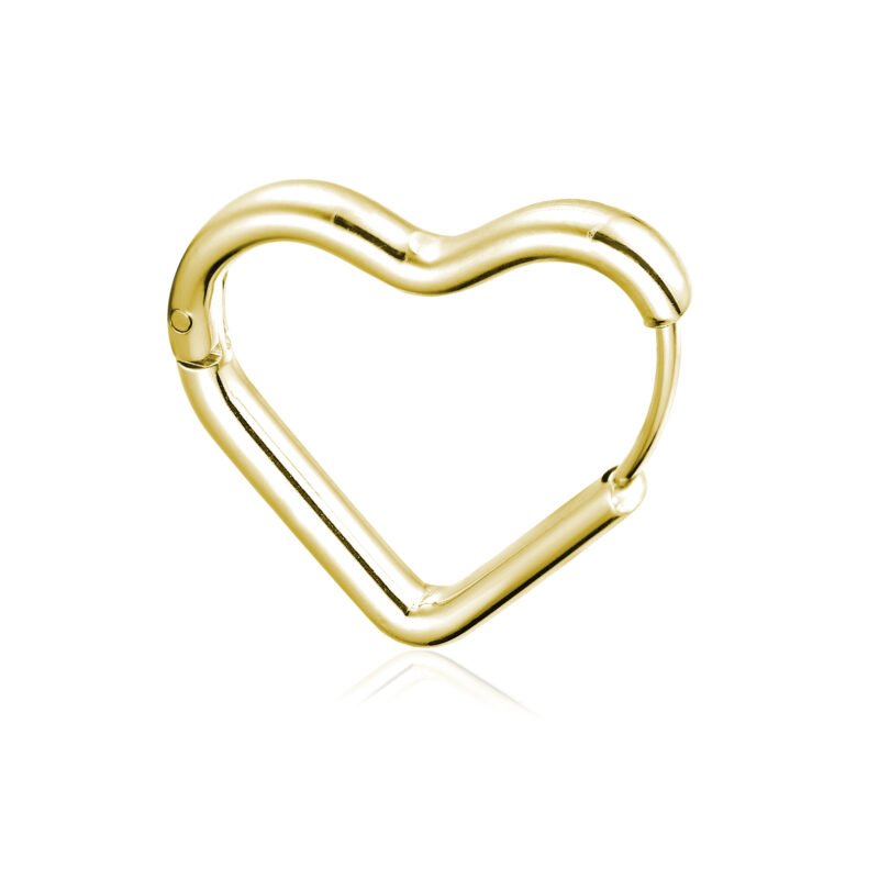 Orecchino Singolo Scattino Cuore Grande Oro