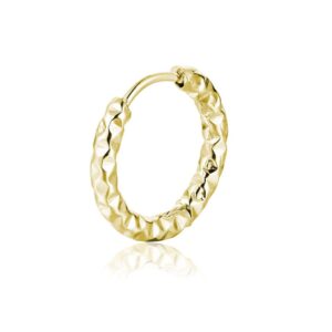 Orecchino Singolo Scattino Diamantato Grande Oro