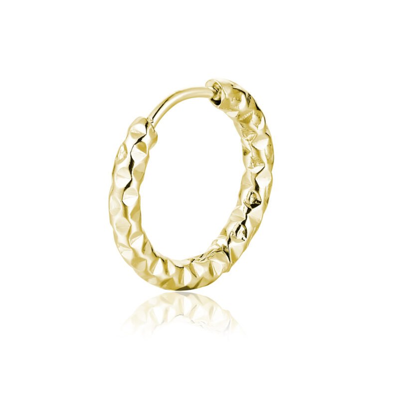 Orecchino Singolo Scattino Diamantato Grande Oro