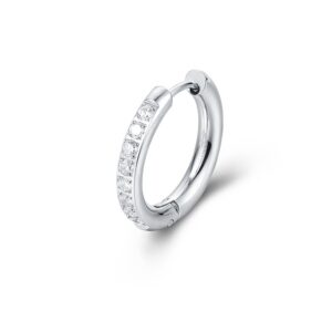 Orecchino Singolo Scattino Bombato Cristalli 20 mm