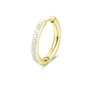 Orecchino Singolo Scattino Bombato Cristalli 22 mm pvd oro