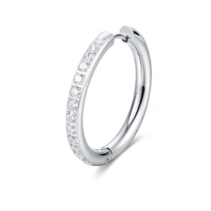 Orecchino Singolo Scattino Bombato Cristalli 26 mm