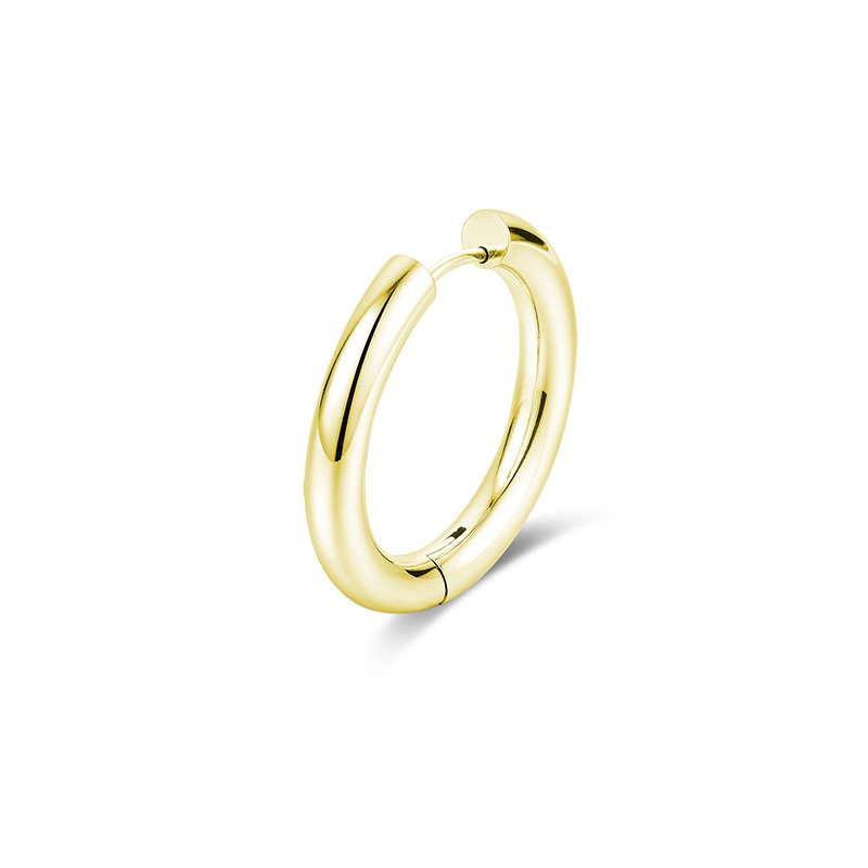 Orecchino Singolo Scattino Bombato 18 mm pvd oro