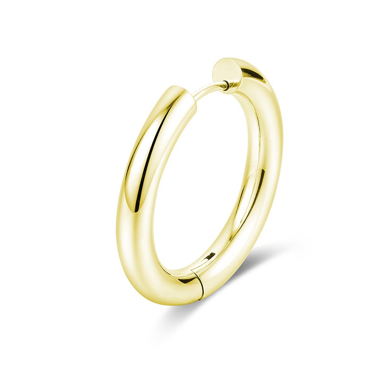 Orecchino Singolo Scattino Bombato 26 mm pvd oro