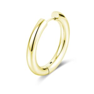 Orecchino Singolo Scattino Bombato 28 mm pvd oro