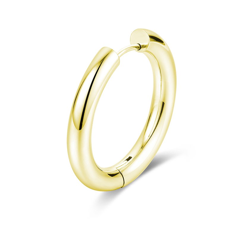 Orecchino Singolo Scattino Bombato 28 mm pvd oro