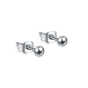Coppia orecchini sfera diametro 2mm acciaio