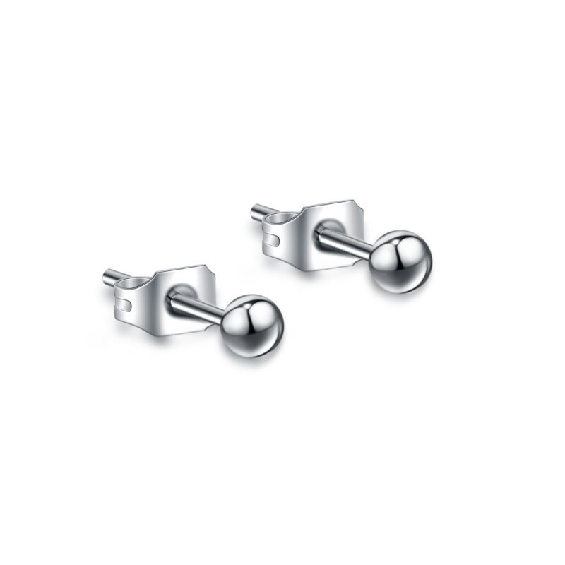 Coppia orecchini sfera diametro 2mm acciaio