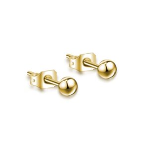 Coppia orecchini sfera diametro 3mm oro