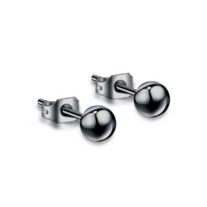 Coppia orecchini sfera diametro 6mm nero
