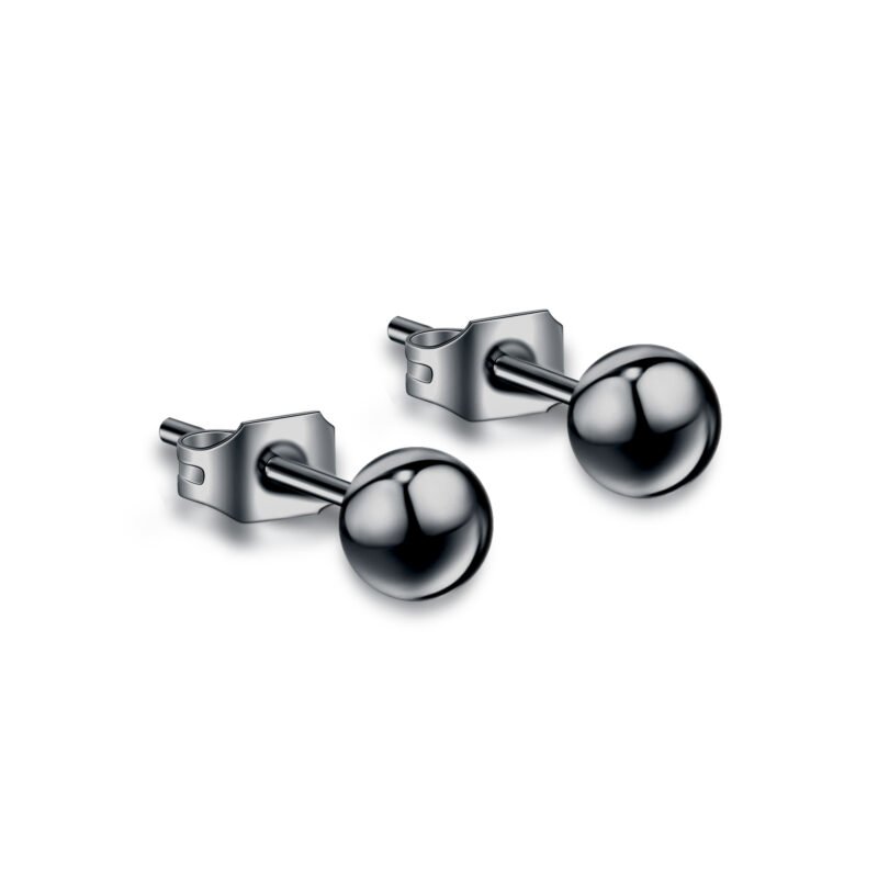 Coppia orecchini sfera diametro 6mm nero