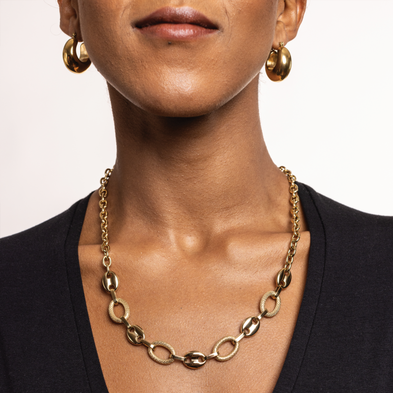 COLLANA CHICCO DI CAFFE' PVD ORO - immagine 2