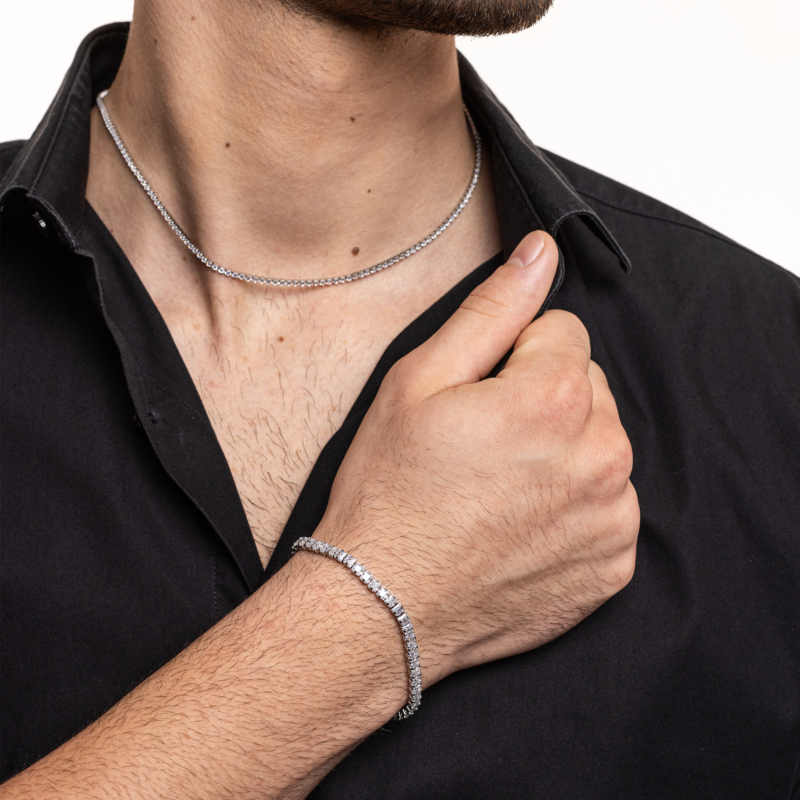 Bracciale Tennis Quadrato Uomo - immagine 2