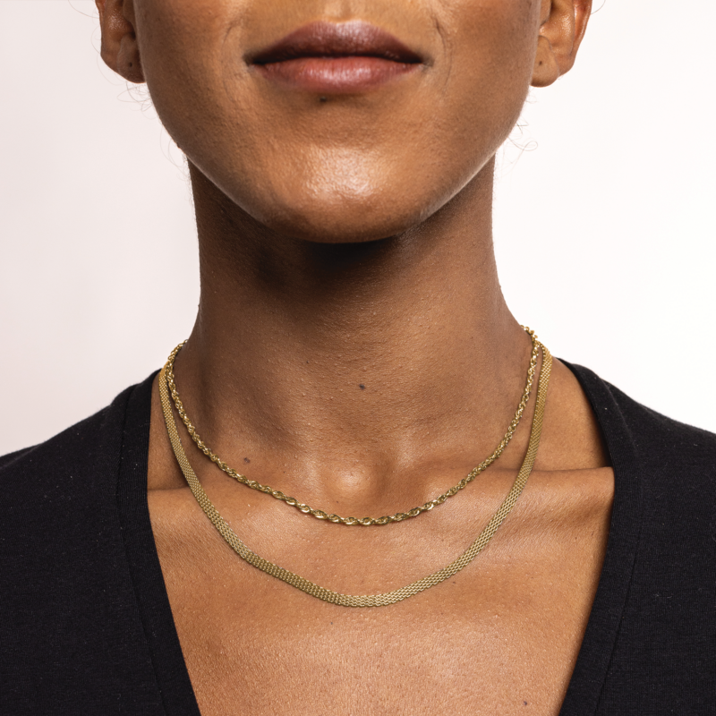 Collana Catena Mesh pvd Oro - immagine 2