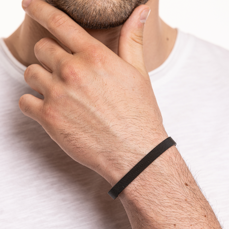 Bracciale Catena Milano Acciaio pvd nero - immagine 2