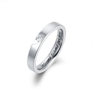 Anello Mezzo Cuore Acciaio