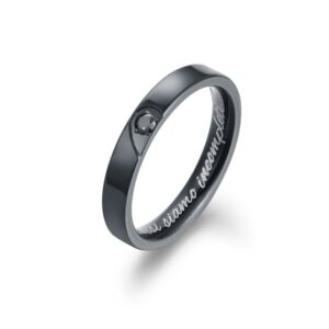 Anello Mezzo Cuore Nero