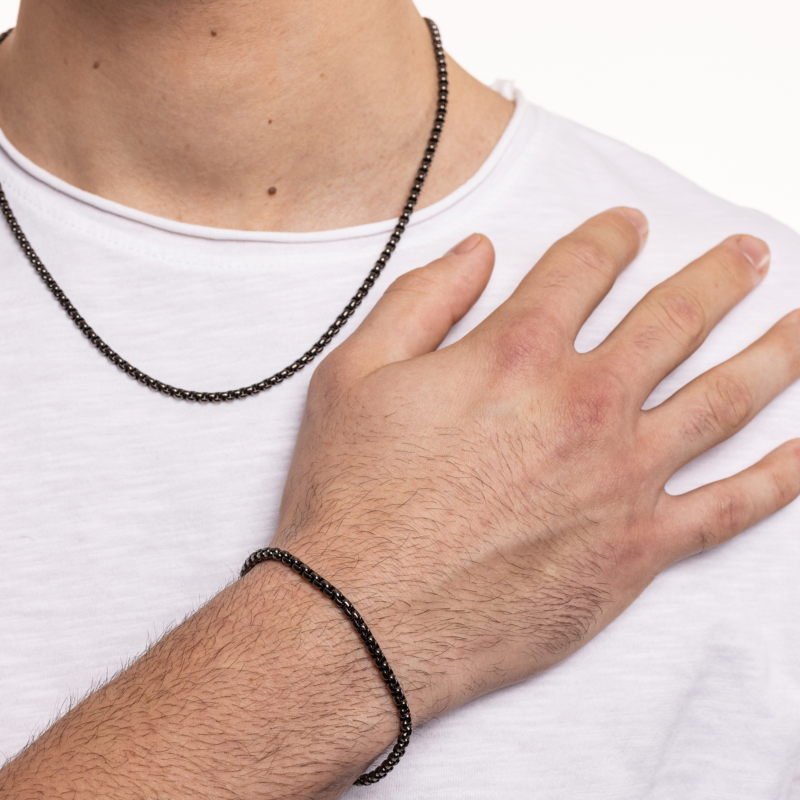 Collana Catena Basket pvd nero - immagine 3