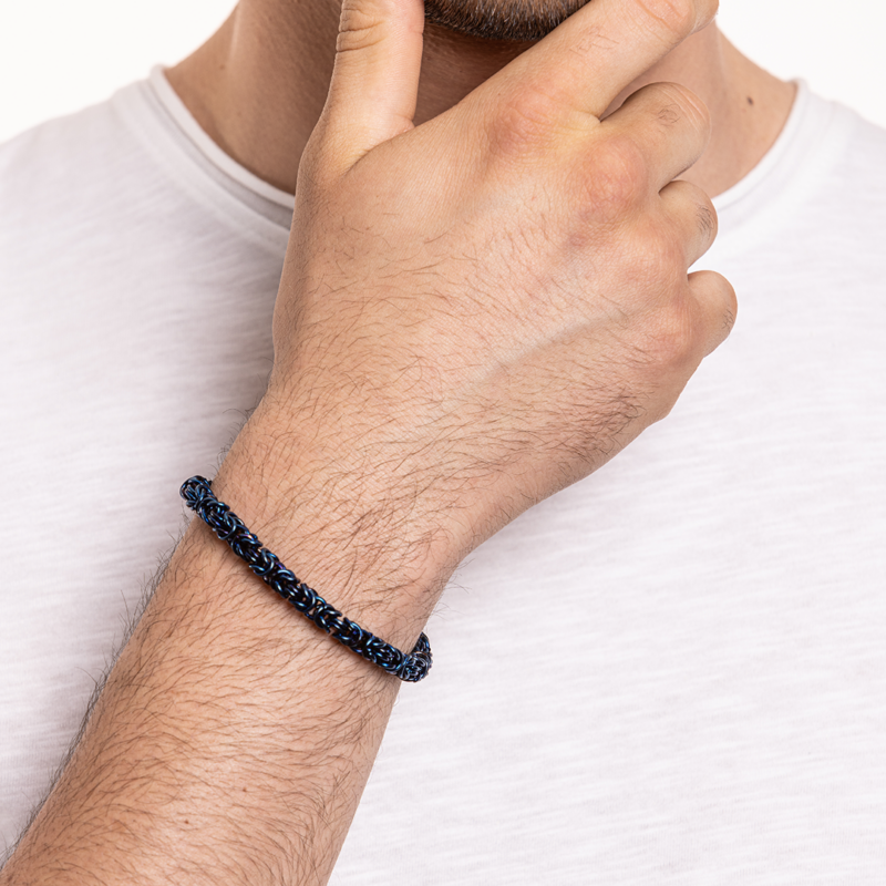 Bracciale catena celtica PVD blu - immagine 2