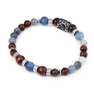 Bracciale Occhio di Tigre Rosso e Avventurina