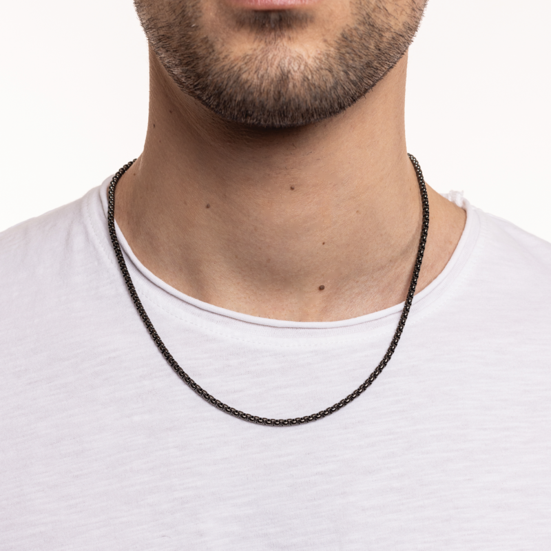 Collana Catena Basket pvd nero - immagine 2