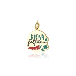 Charm dorato "Buona fortuna"