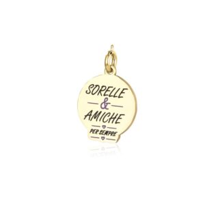 Charm dorato "Sorelle, amiche per sempre"